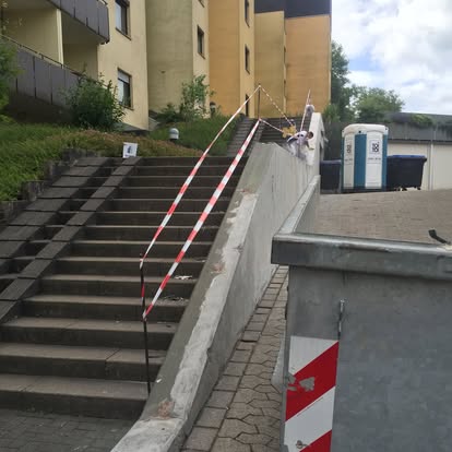 Betonsanierung an einer Außentreppe